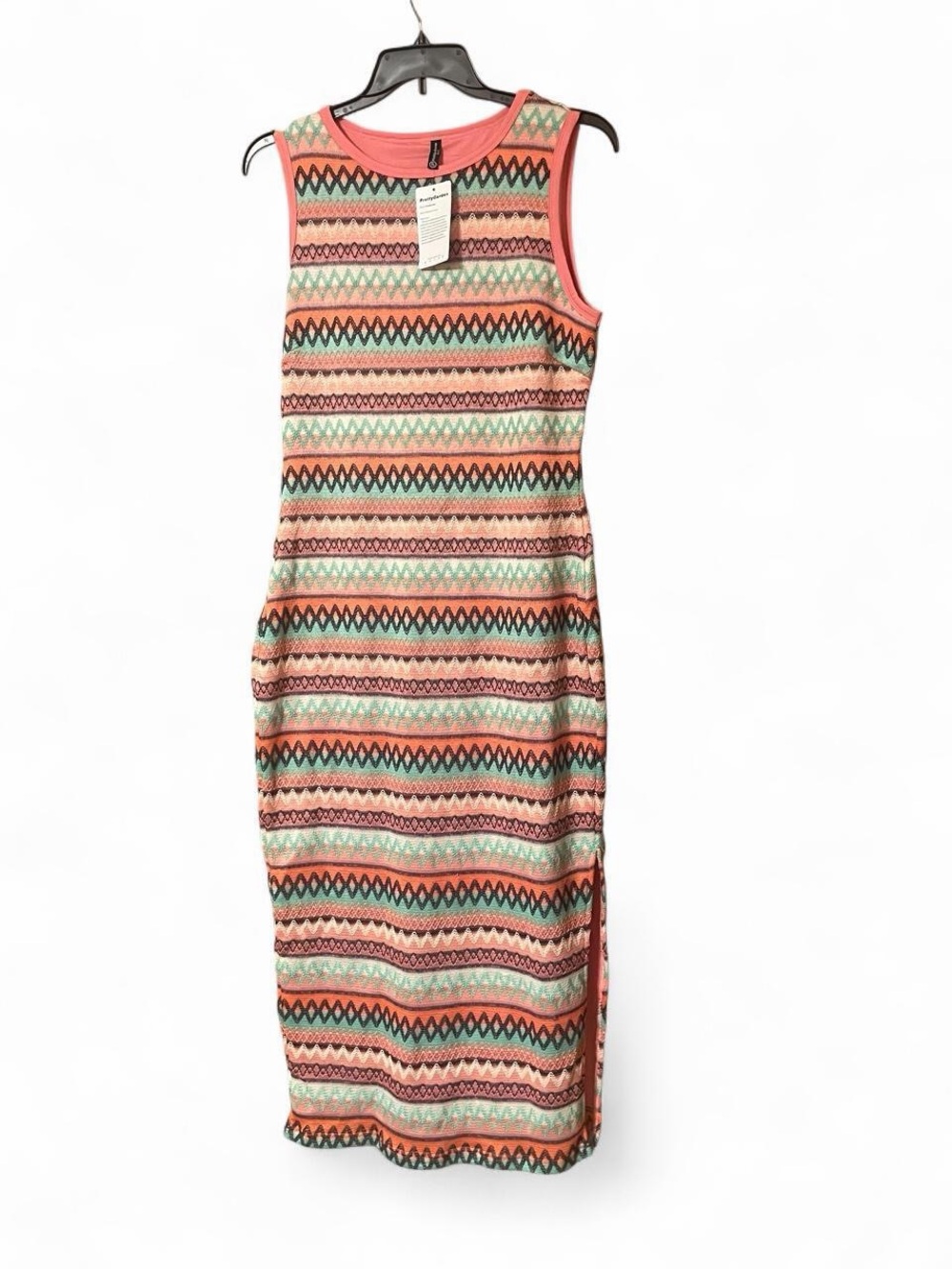 Sleeveless Coral Patterned Maxi Dress